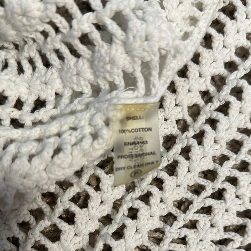 Calvin Klein White Open-Front Cardigan Short Sleeve Sweater Size X-Large - Picture 8 of 8
